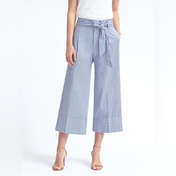 Banana Republic Pants - Banana Republic striped wide leg cropped pants